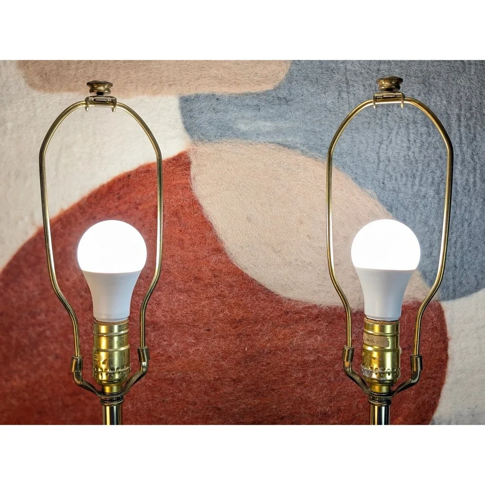 Vintage Westwood Industries Brass Stiffel Style Table Lamps Pair Hollywood Glam